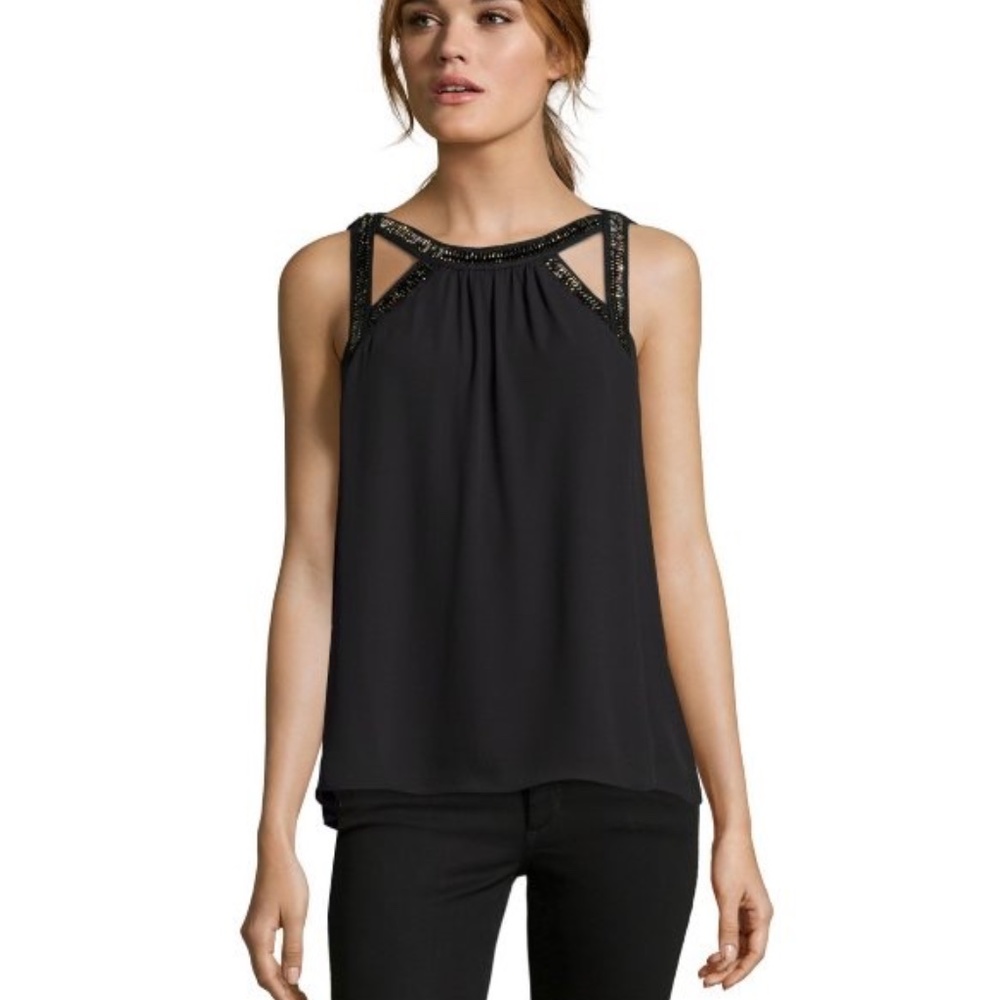 🆕 BCBG beaded sleeveless blouse ❤️